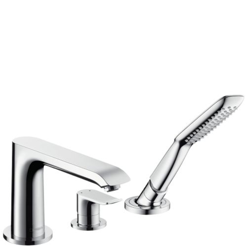 Hansgrohe-HG-3-Loch-Wannenarmatur-Metris-F-Set-chrom-Wannenrandmontage-31190000 gallery number 1